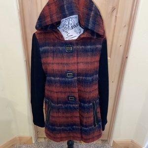 Anthropologie  Elevenses Wool Blend Hooded Jacket